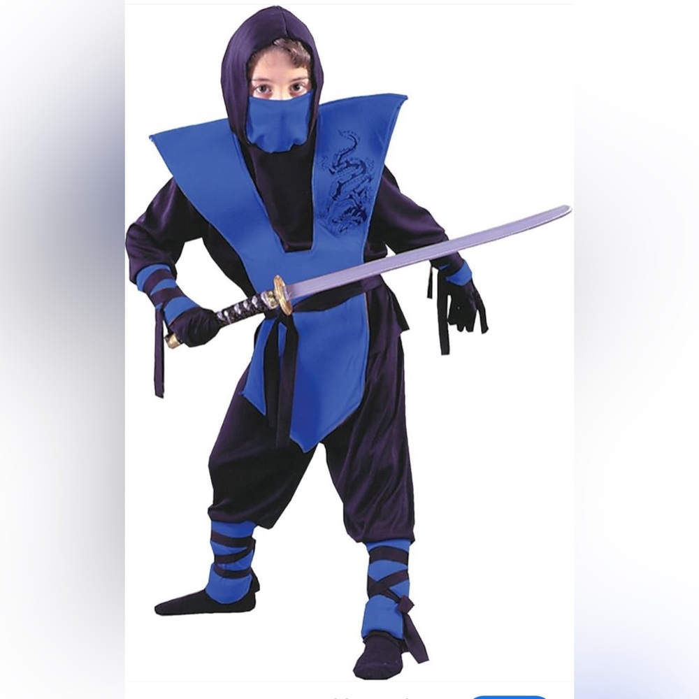 Fun World complete Ninja Halloween costume boys S 6/7 NWT